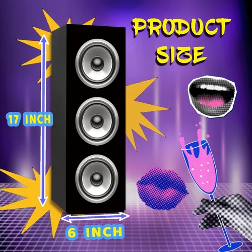 Miniatura 3 de 4 cajas de golosinas retro Boombox – Decoración de fiesta musical de los años 80 y 90, centro de mesa de neón Hip Hop de 17 x 6 x 6 pulgadas