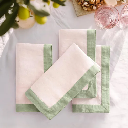 Miniatura 44 de Paños de cocina de lino de Linen World 14 x 28 pulgadas, juego de 6 paños de cocina y té decorativos, paños de cocina de lino europeo lavados
