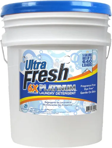 Miniatura 11 de Ultra Fresh Detergente líquido para lavar ropa, 6 veces platino, agua fría, 5 galones, removedor de olores de tela para lavar ropa y sábanas