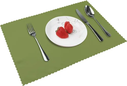 Miniatura 12 de Rectangular Placemats Set of 4, Heat Resistant Cartoon Banana Printed Kitchen Dining Table Mats
