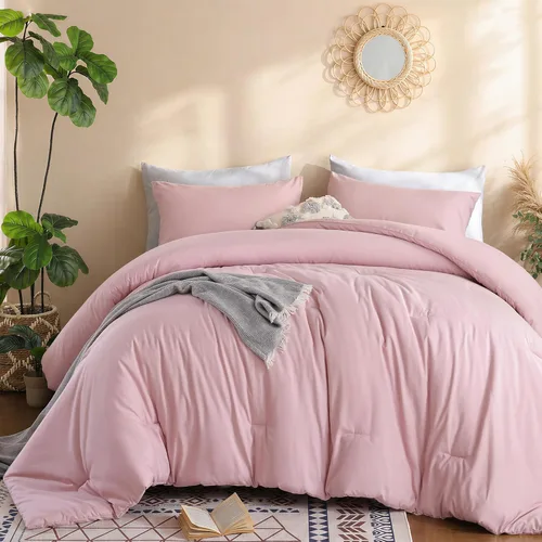 Miniatura 12 de Juego de edredón Beige de weigelia, estilo bohemio, tamaño individual, con edredón en crema y 1 funda de almohada - Juego de cama suave y ligero
