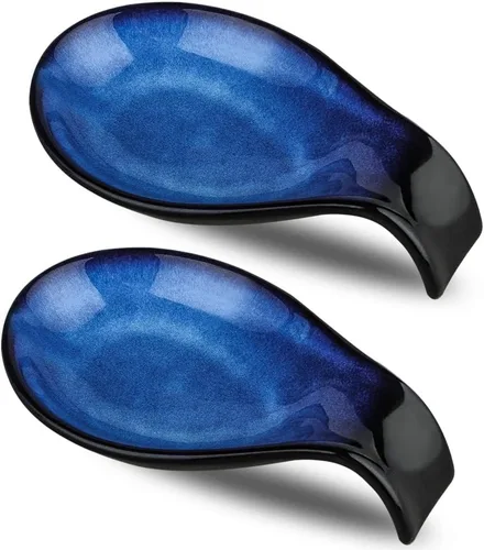 Miniatura 15 de Nihow Soporte para cucharas de utensilios: soporte de cerámica para cuchara/espátula/cucharón - Soporte para cuchara de cocina resistente al calor