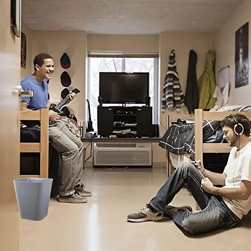 Miniatura 5 de Heagoale Basurero de plástico pequeño para baño, cesta cuadrada de basura para baño, oficina, dormitorio, oficina en casa, debajo del escritorio