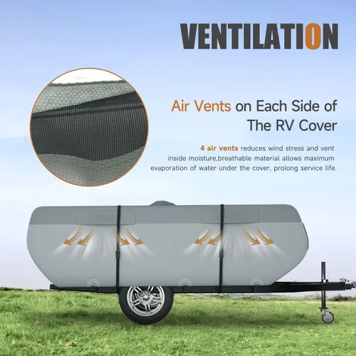 Miniatura 6 de Cubierta desplegable para cámper de 8 a 10 pies, 7 capas impermeable, cubierta de remolque plegable anti-UV, cubierta de caravana para autocaravana