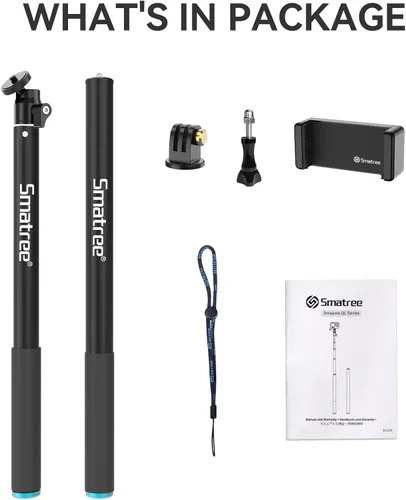 Miniatura 2 de Smatree Palo telescópico selfie de 86.6 pulgadas compatible con DJI OSMO 360/Osmo Action 6, Insta360 X5, GoPro Max 2/Hero 13/12/11/10, Osmo Action 5