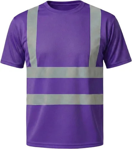 Miniatura 15 de HYCOPROT Hi Vis - Camisas de seguridad de manga corta de alta visibilidad, camisa reflectante para hombres y mujeres, camiseta de construcción