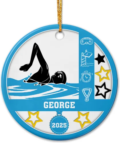 Miniatura 19 de Adorno de cerámica para jugador de bádminton, regalo para hombres y mujeres, adorno de cerámica personalizado para Navidad 2025, adorno para amantes