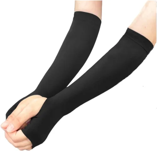 Topeter Mangas de brazo de voleibol, mangas acolchadas de compresión deportiva para antebrazo para hombres y mujeres, manga atlética unisex, 1 par