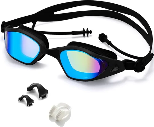 Miniatura 10 de Gafas de natación, visión súper clara, gafas de natación para adultos, adecuadas para todo tipo de programas de natación Negro Blanco