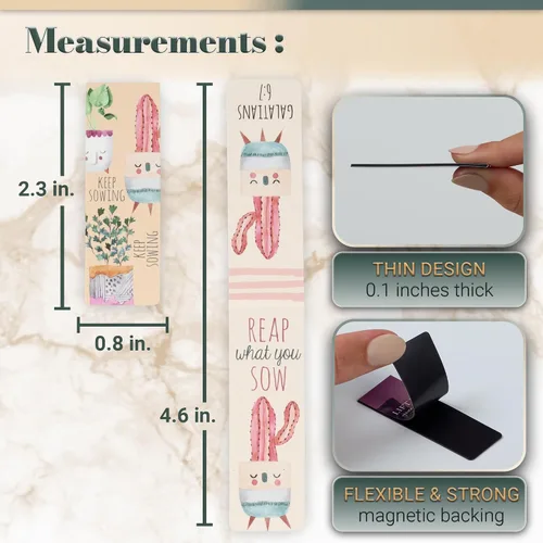 Miniatura 2 de Christian Art Gifts - Conjunto de marcapáginas magnéticos de las Sagradas Escrituras para mujer: Grow in Grace, 6 unidades con versículos bíblicos