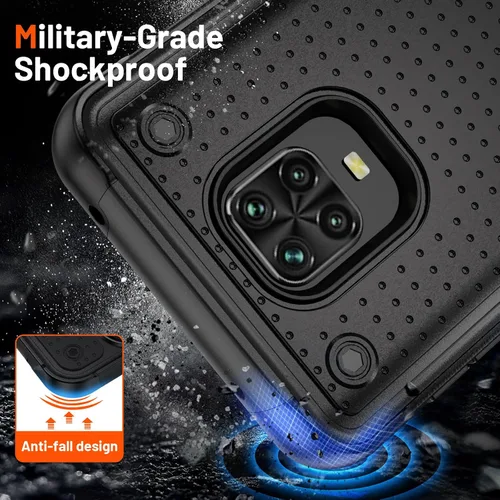 Miniatura 7 de Jeylly Funda para Xiaomi Redmi Note 9 Pro con protector de pantalla de vidrio templado [2 unidades], resistente a prueba de golpes, funda protectora