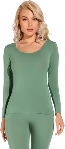 Miniatura 5 de Liang Rou Camisa de ropa interior térmica modal ultrafina de manga larga con cuello redondo para mujer