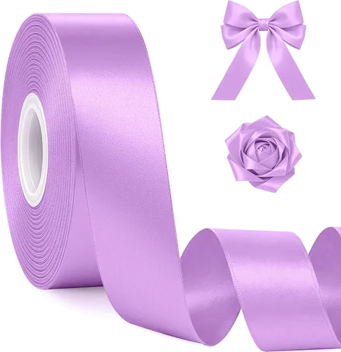 Miniatura 60 de Fullive Cinta de 1 pulgada para envolver regalos, cinta de Halloween de color morado oscuro de 30 yardas Sleek Glossy, Wear Resistant, Easy Cut