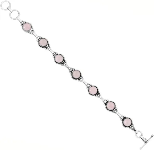 Miniatura 39 de Round Shape Natural & Synthetic Gemstones Silver Plated Bracelets for Women - Vintage Bohemian Style Handmade Birthstone Adjustable Link Bracelet