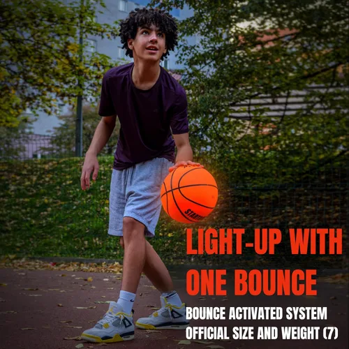 Miniatura 4 de TOMLEON Light Up Basketball Glow in The Dark Basketball LED Basketball Size 7 Glowing Basketball Ball Lighted Basketball Coolest Things