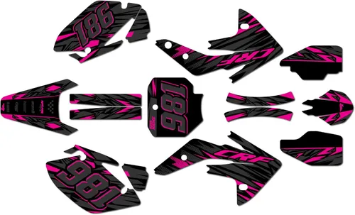 Miniatura 4 de Kit de gráficos para Honda CRF 150R (2007-2023) serie Twitch azul 09 mil – Dirt Bike - Kit de calcomanías gráficas de carreras personalizadas, sin
