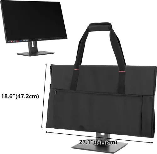 Miniatura 7 de Trunab Funda de transporte de viaje para pantallas LCD y monitores de 27", con forro acolchado de terciopelo, bolsa protectora para monitor Negro