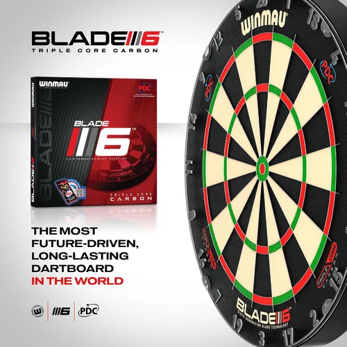Miniatura 7 de WINMAU Professional Bristle Dartboard - PDC Tournament Board with Official Tournament Specifications - Available in Blade 6 Single, Dual, Triple