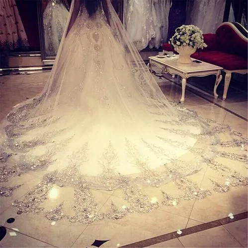 Miniatura 2 de Newdeve 3M 1T velos de novia blanco marfil con peine sin cristal
