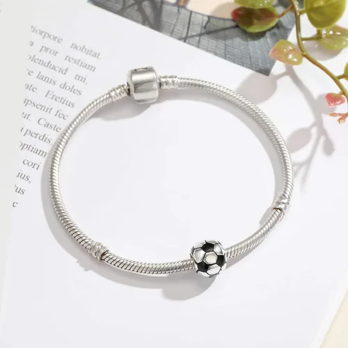 Miniatura 2 de Abalorios de fútbol de plata de ley 925 para pulsera Pandora, Plata esterlina