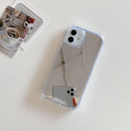Miniatura 2 de Funda compatible con iPhone 11 con espejo con parachoques a prueba de golpes, parte trasera dura, delgada, cubierta protectora delgada para niñas