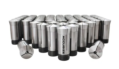 Miniatura 10 de Accusize Industrial Tools 15 pinzas redondas de precisión 5C endurecidas y molidas, 0200-0571 de 1/8-1" por 16th