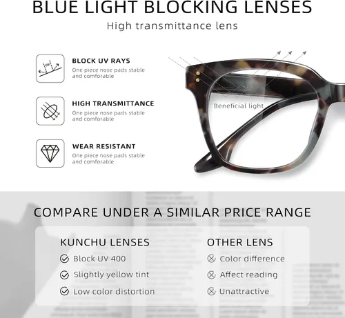 Miniatura 5 de Oversized Reading Glasses for Women & Men - Blue Light Blocking for Computer/Phones, Magnifying Readers