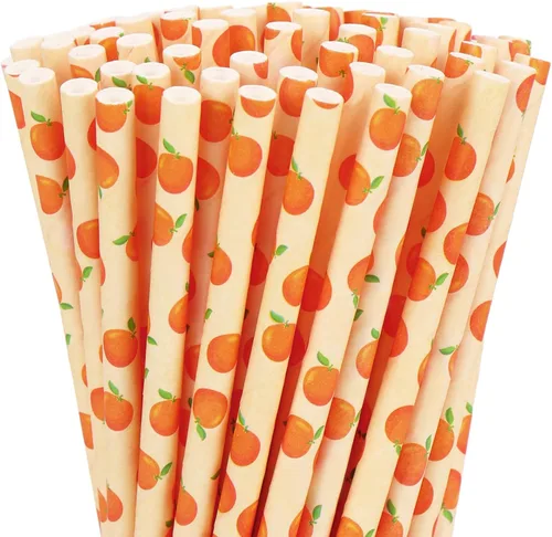Miniatura 9 de Whaline 200 popotes de papel desechables para el regreso a clases, para el primer día de escuela, fiesta, suministros de bienvenida, jugos, batidos