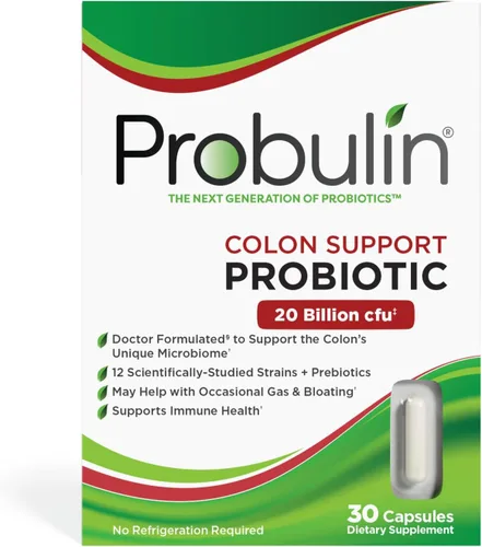 Miniatura 11 de Probulin Suplemento probiótico de apoyo para el colon, cápsulas probióticas para la salud intestinal, digestiva e inmunitaria para hombres