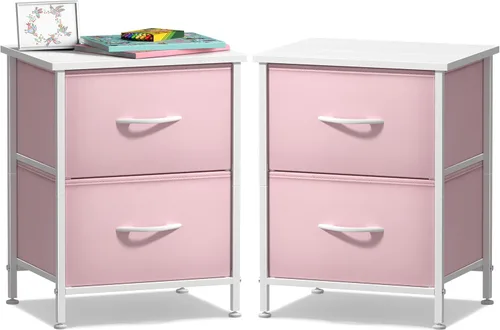 Miniatura 15 de Sorbus - Mesita de noche con 2 cajones - Muebles de noche para niños, mesa auxiliar, mesita de noche - Estructura de acero, tablero de madera