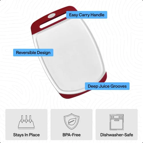 Miniatura 5 de La tabla para cortar original GORILLA GRIP (TM), antiderrapante, reversible para cortar y servir queso. Potente tecnología de agarre, sin BPA