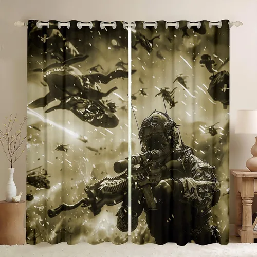 Miniatura 15 de Cortinas con teclas de piano, notas musicales, cortinas de ventana para niños, niñas, adolescentes, con patrón musical, cortinas de ventana