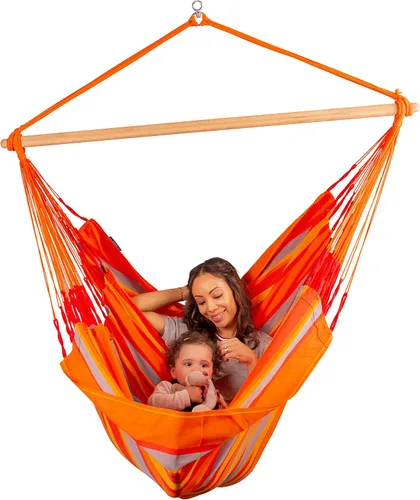 Miniatura 2 de LA SIESTA® - Silla columpio XL King Domingo - Silla hamaca colgante resistente a la intemperie y a los desgarros - Silla hamaca para interiores