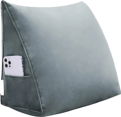 Miniatura 24 de Almohada de Cuña para Cabecero, Almohada Bolster Grande para Lectura, Almohadas para Sentarse en la Cama para Adultos, Cojín Triangular de Amarillo