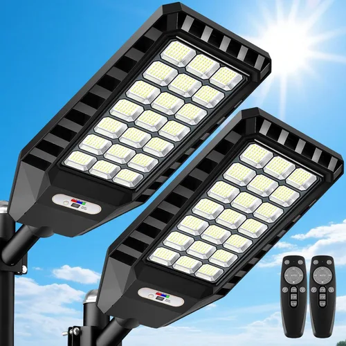 Miniatura 8 de Solar Street Light Outdoor Waterproof, 23” Large Solar Light with Motion Sensor, 6500K Dusk to Dawn Security LED Flood Light, Commercial Outdoor