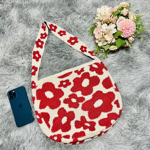 Miniatura 3 de Bolso cruzado de ganchillo con diseño de hadas Y2K para mujer, bolso de compras de moda, bolso de hombro de punto