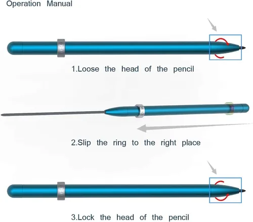 Miniatura 2 de WSD Lápiz mecánico, lápices de dibujo, lápices de bocetos, lápiz de control magnético, repuestos de lápiz de diámetro 0.079 in, 2B azul