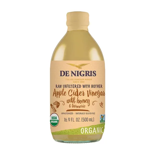 Miniatura 8 de De Nigris Vinagre de Manzana Orgánico Crudo y Sin Filtro 500ml (16,9 Oz) Vinagre de Manzana con Madre, una Fuente de Elementos Funcionales