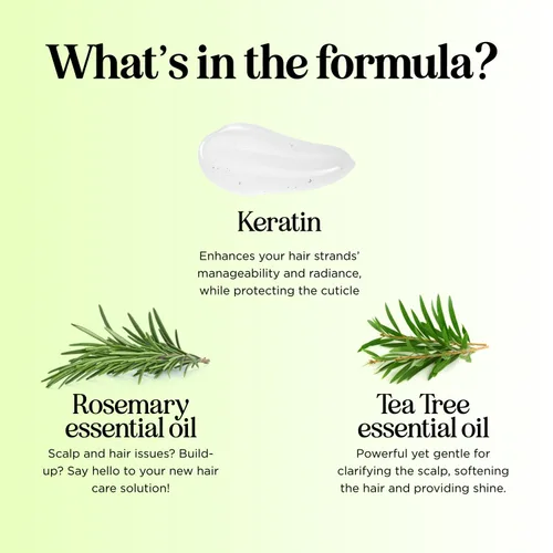 Miniatura 9 de Juego de champú y acondicionador de árbol de té, champú y acondicionador clarificante sin sulfato para el cuidado del cabello graso y el cuero