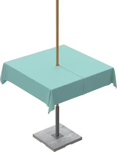 Miniatura 74 de QueenKer Mantel de exterior verde oliva con agujero para sombrilla y cremallera, mantel de color sólido para mesas cuadradas, colección de mesa