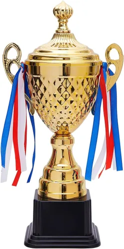 Juvale Gold Trophy Cup - Premio del trofeo de torneo y campeonato - Premios versátiles para fútbol, baloncesto y golf - Recompensas para adultos y