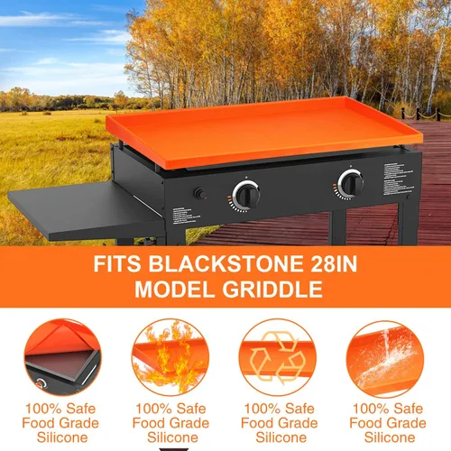 Miniatura 5 de HGB - Tapete de silicona para parrilla Blackstone, cubierta de parrilla Blackstone de 28 pulgadas, accesorios mejorados de borde completo, cubierta