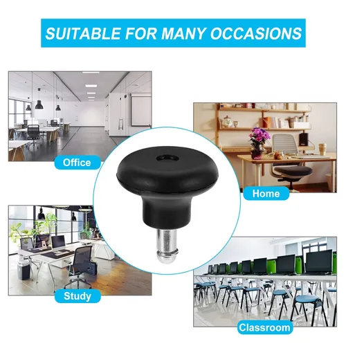 Miniatura 8 de NUOBESTY 5 ruedas para silla de oficina, ruedas de goma para silla de repuesto, ruedas para silla de silla, ruedas giratorias para ruedas fijas