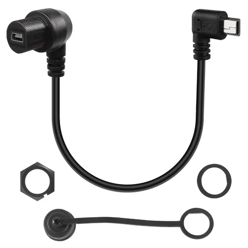 Miniatura 10 de QIANRENON Cable de extensión mini USB en ángulo de 90 grados, impermeable, mini USB de 5 pines, ángulo recto, macho a hembra, cable de montaje