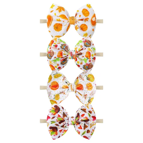 Miniatura 9 de YanJie Lazos de terciopelo para bebé niña, diademas de nailon suaves para recién nacidos, diademas hechas a mano para bebé, accesorios