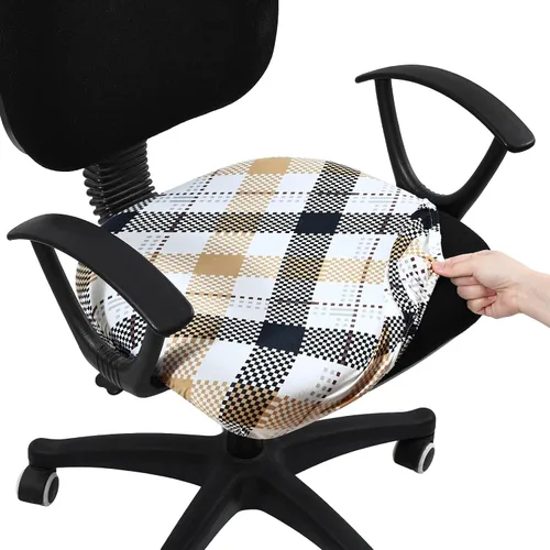 Miniatura 40 de Smiry Fundas elásticas para silla de computadora de oficina, universales, lavables, extraíbles y giratorias, fundas protectoras para asiento + Azul