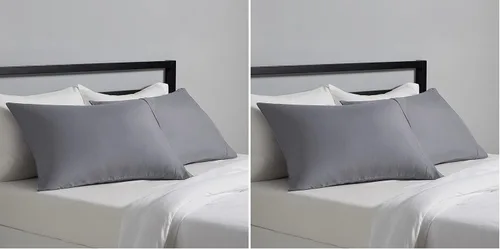 Amazon Basics Juego de 2 fundas de almohada estándar, ligeras, súper suaves y de fácil cuidado, color gris oscuro, 30 pulgadas de largo x 20