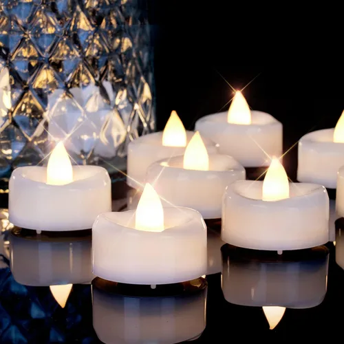 Miniatura 23 de merrynights - Velas LED sin llama, paquete de 12 velas pequeñas a pilas, velas para decoración de fiestas, hogar, bodas y otoño, 1.5 x 1.25 pulgadas