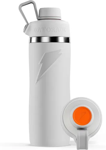 Miniatura 10 de Gatorade 'Overtime' - Botella de agua de acero inoxidable de 22 onzas, tapa con popote, color azul Azul claro
