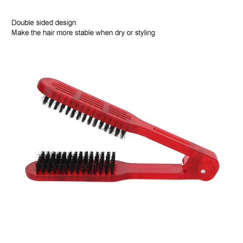 Miniatura 4 de Pinza para alisar el cabello, peine de doble cara para peinar el cabello rizado y ondulado, herramienta alisadora con cepillos dobles